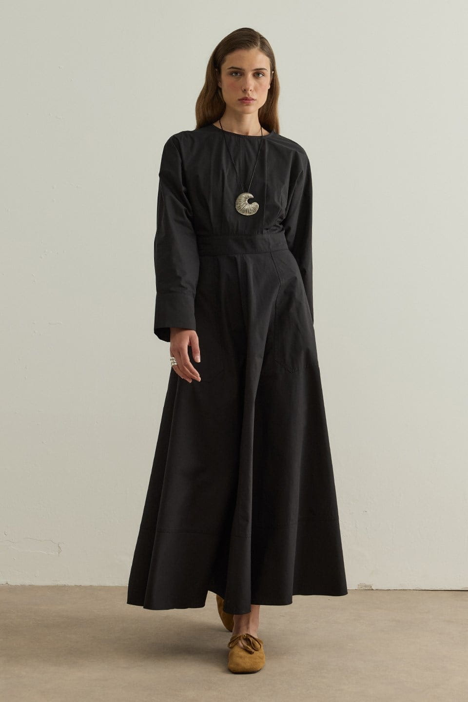 Black Lina Stitch Detail Dress