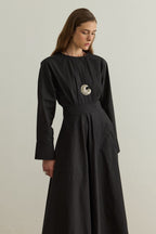 Black Lina Stitch Detail Dress