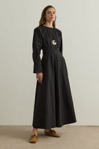 Black Lina Stitch Detail Dress