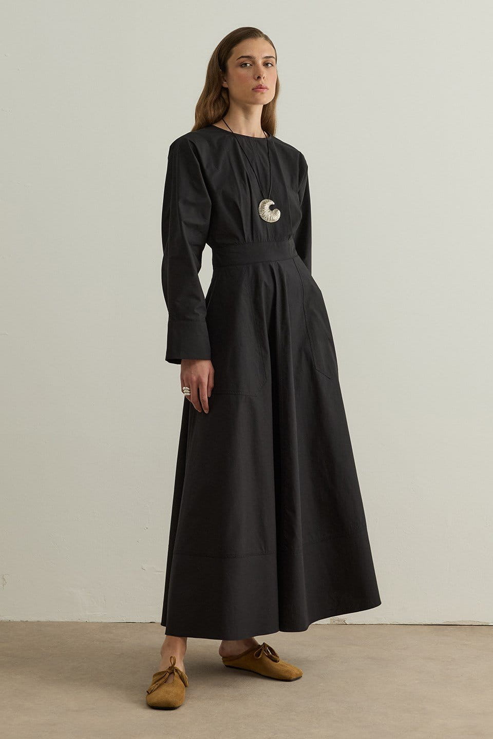 Black Lina Stitch Detail Dress