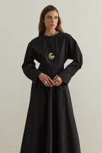 Black Lina Stitch Detail Dress