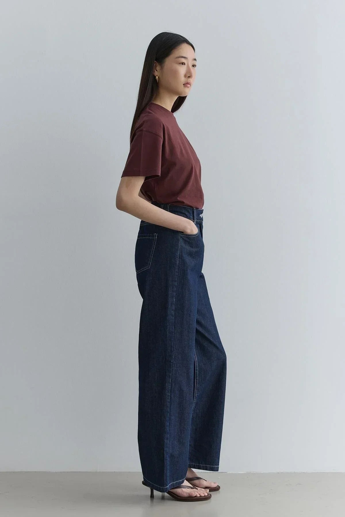 Straight cut jeans navy blue