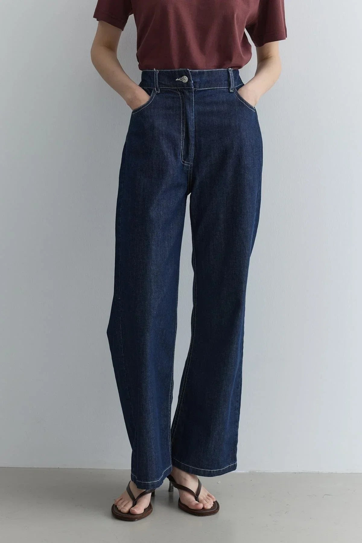 Straight cut jeans navy blue