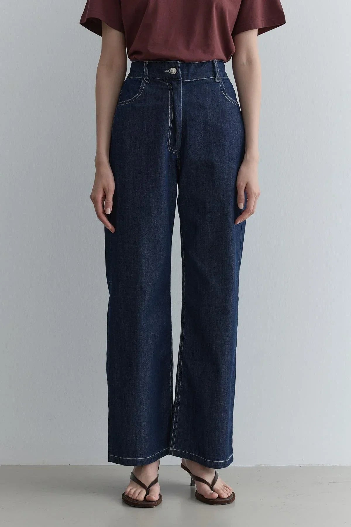 Straight cut jeans navy blue