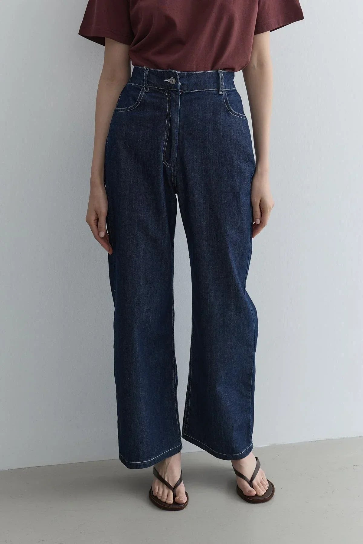 Straight cut jeans navy blue