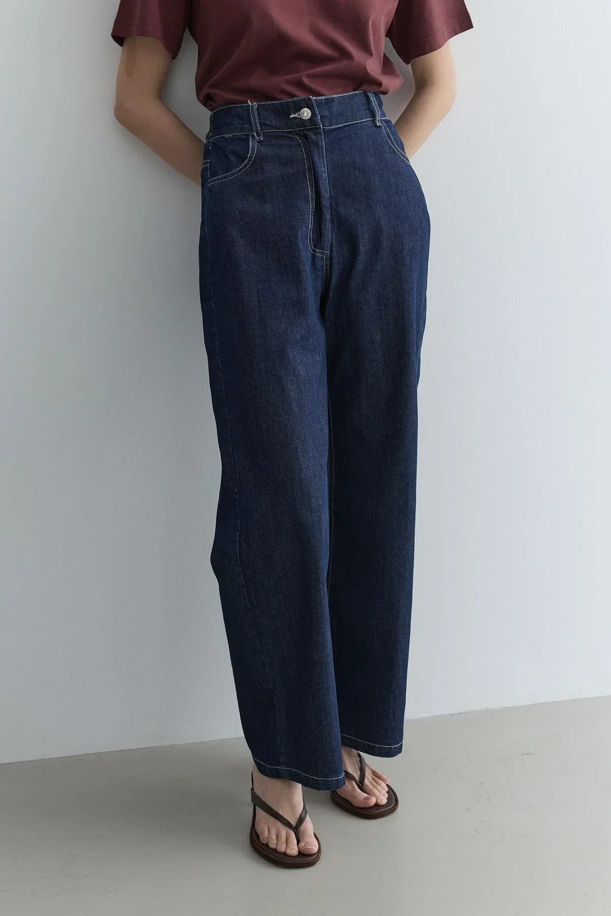 Straight cut jeans navy blue