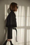Black rozie crop wool jacket