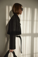 Black rozie crop wool jacket