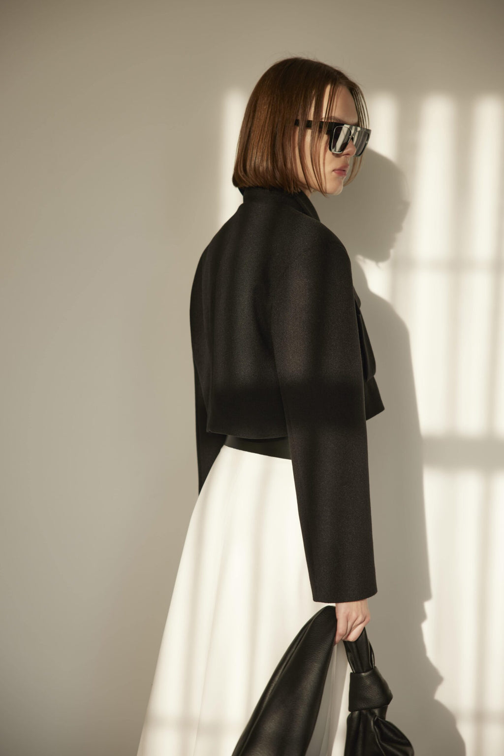Black rozie crop wool jacket
