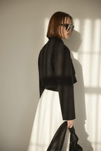 Black rozie crop wool jacket