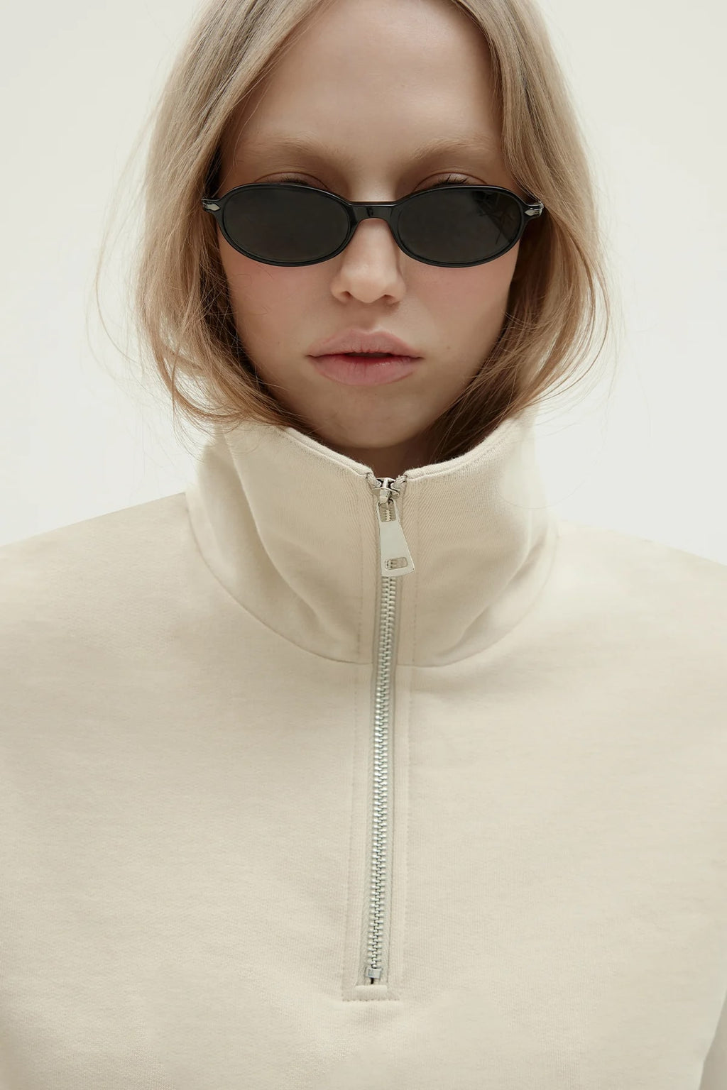 Beige roux zippered vest tracksuit