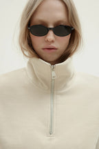 Beige roux zippered vest tracksuit