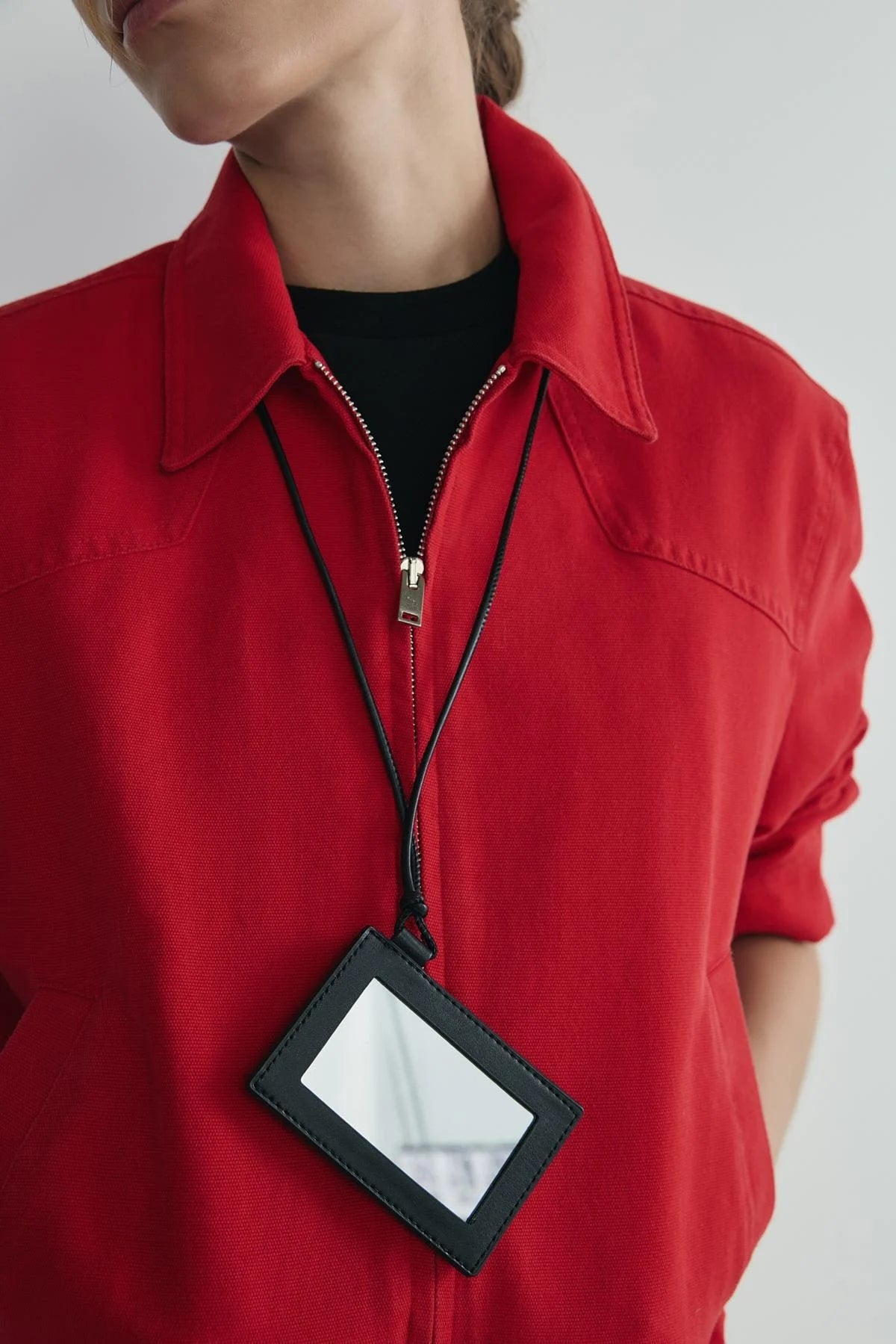 Brown lue leopard mirrored card holder