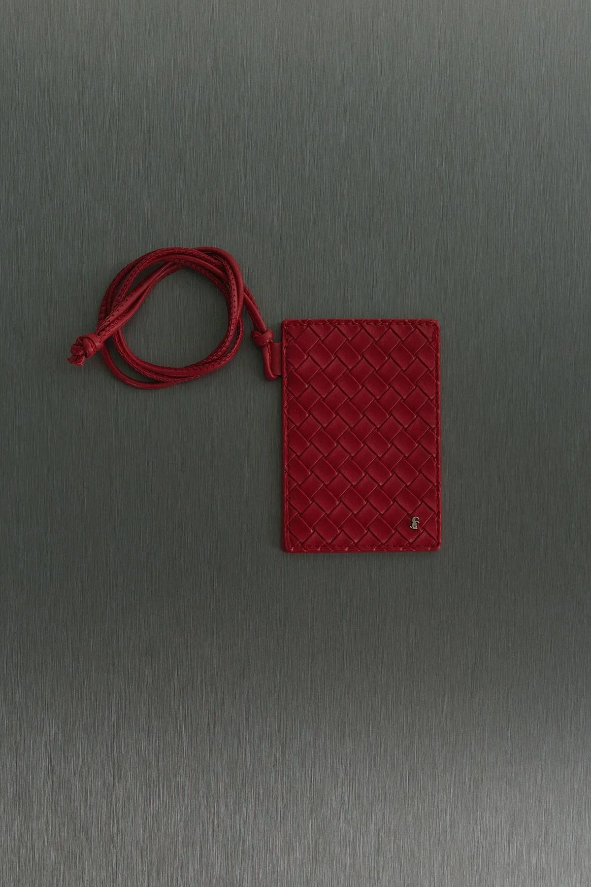 Red lue mirrored card holder