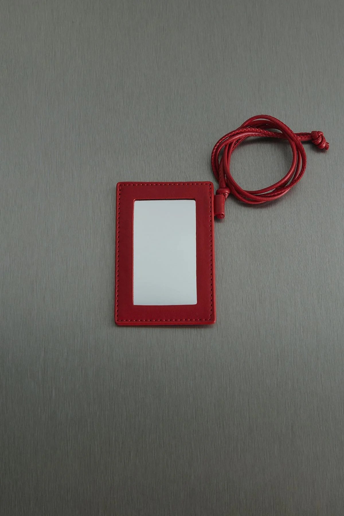 Red lue mirrored card holder