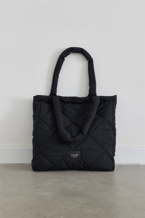 Black quilted puffer bag - kan store