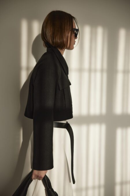 Black rozie crop wool jacket