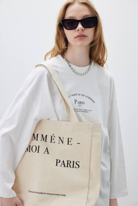 Printed guests cloth bag paris