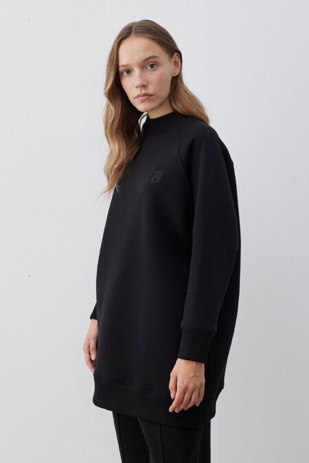 Raised fleece black tracksuit