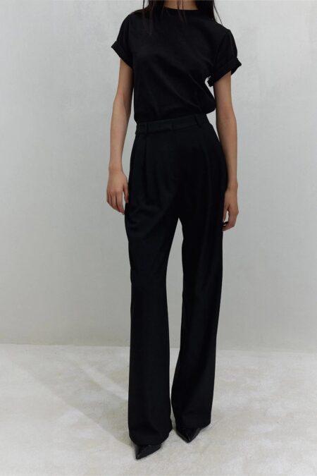 Black janet wide leg trousers