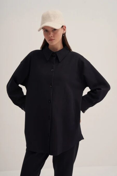 navy-blue-interlock-shirt-lebanon-kanstore Navy blue interlock basic shirt