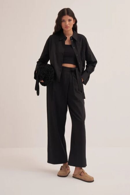 Organic cotton asymmetrical trousers