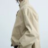 Beige khole high collar puffer jacket