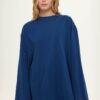 Wide sleeve oversize t-shirt indigo