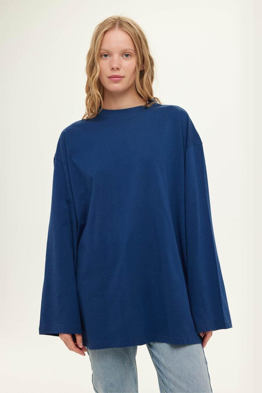 Wide sleeve oversize t-shirt indigo