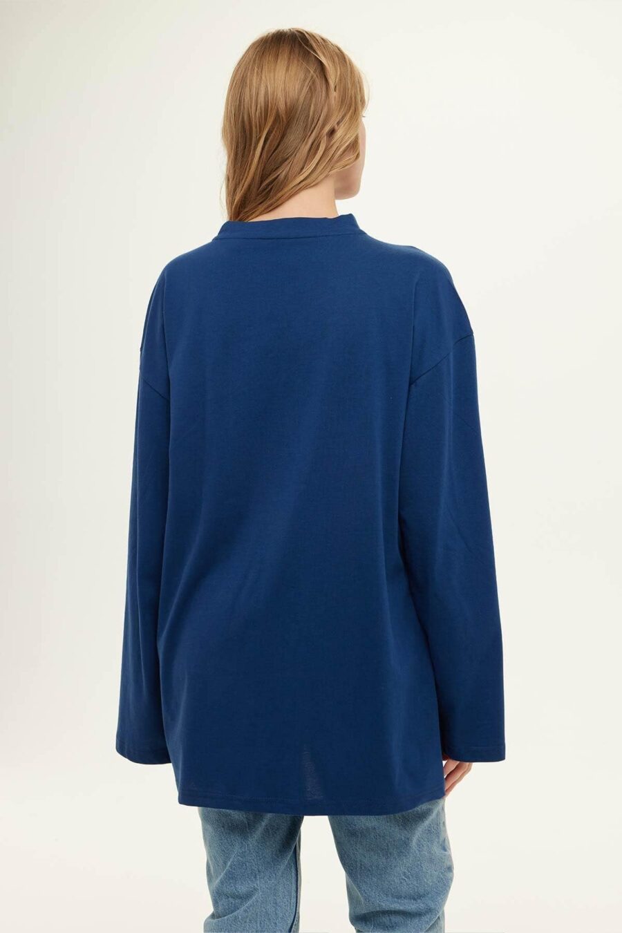 Wide sleeve oversize t-shirt indigo