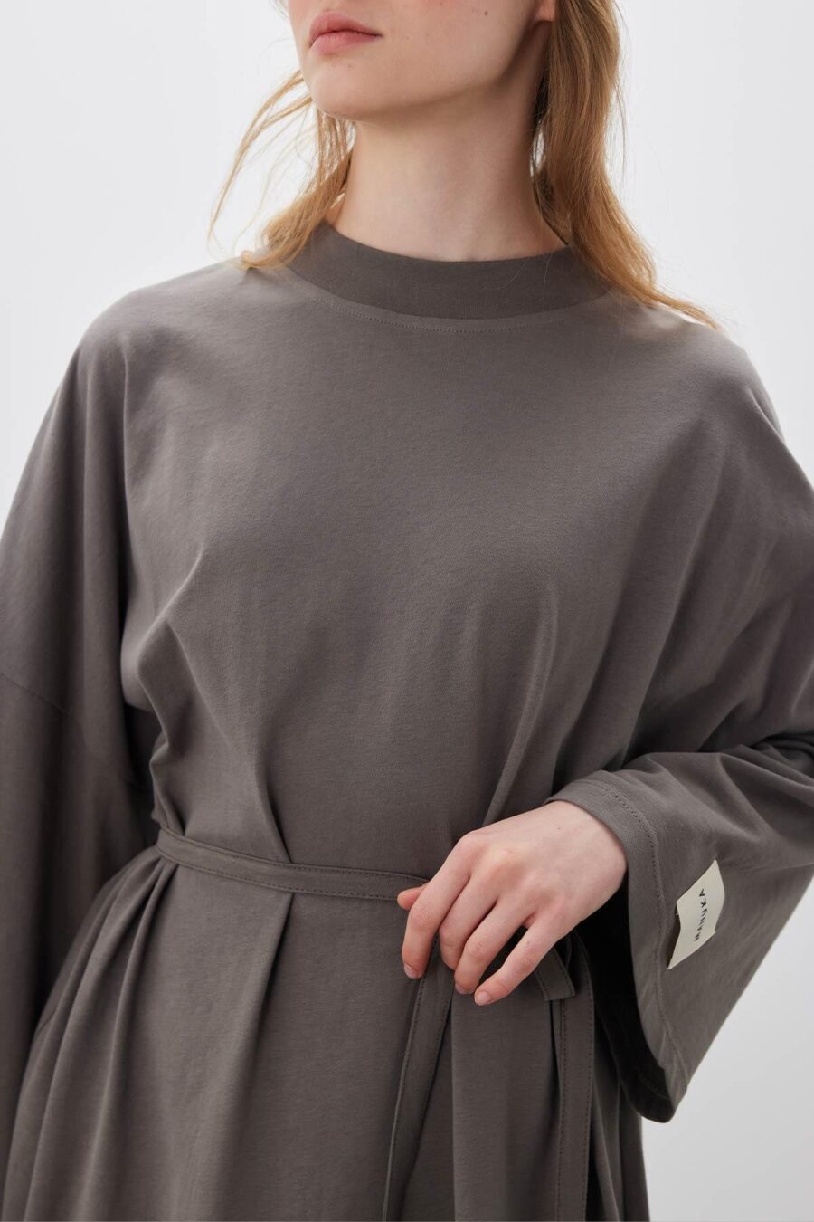 Oversize long comfortable dress anthracite