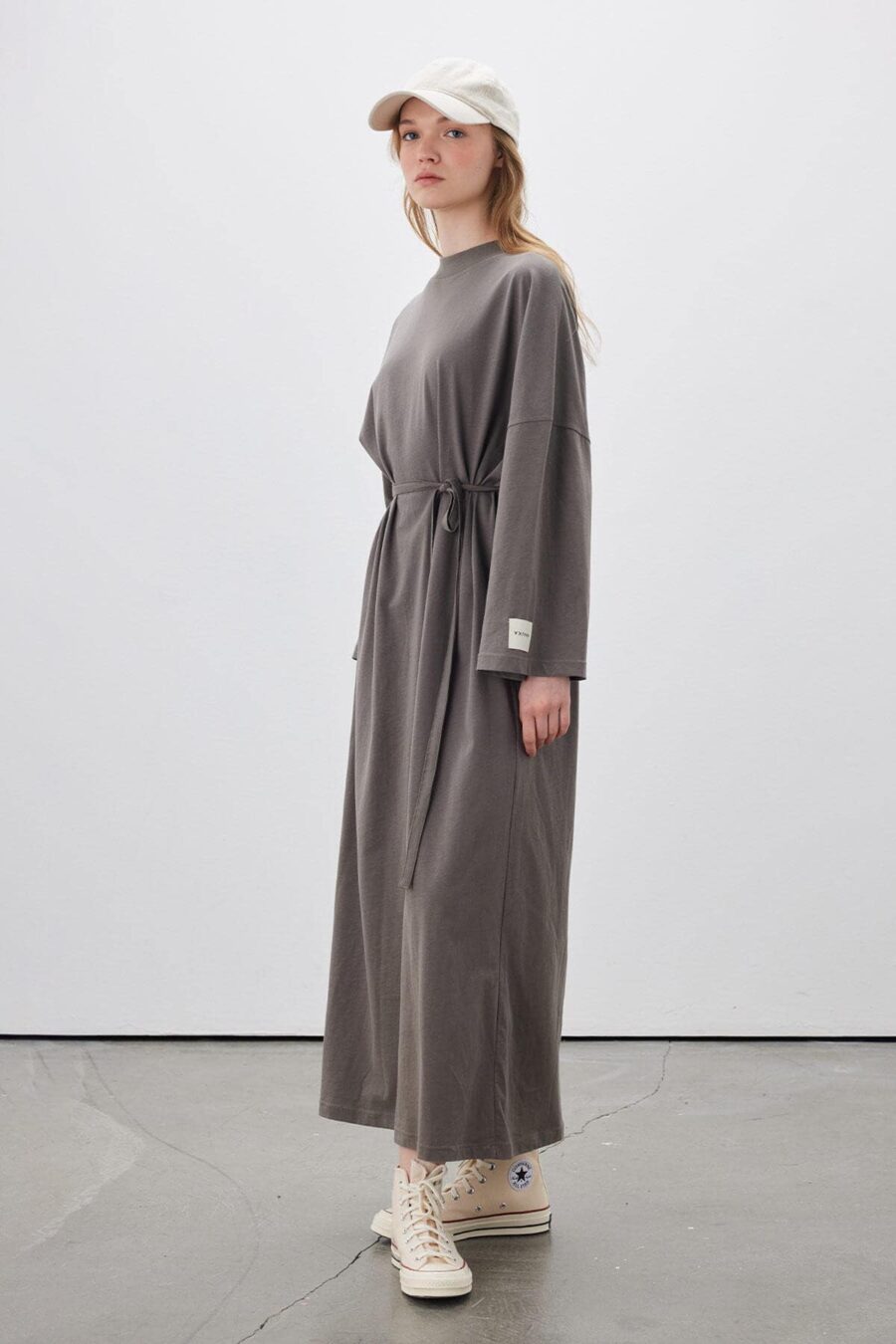 Oversize long comfortable dress anthracite