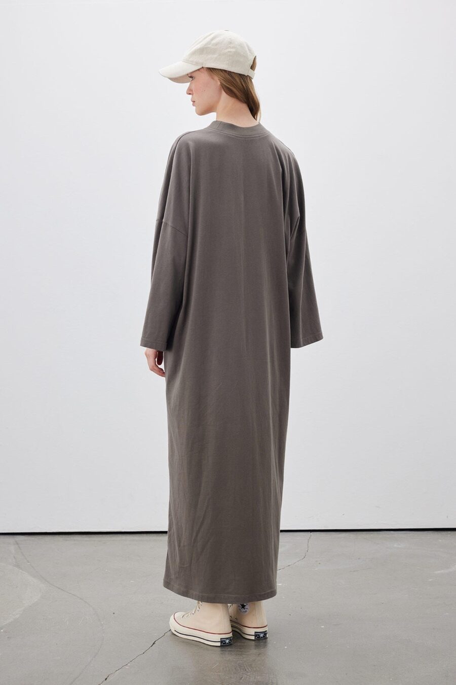 Oversize long comfortable dress anthracite