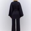 Black kimono satin suit
