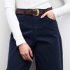 Navy gabardine baggy jeans