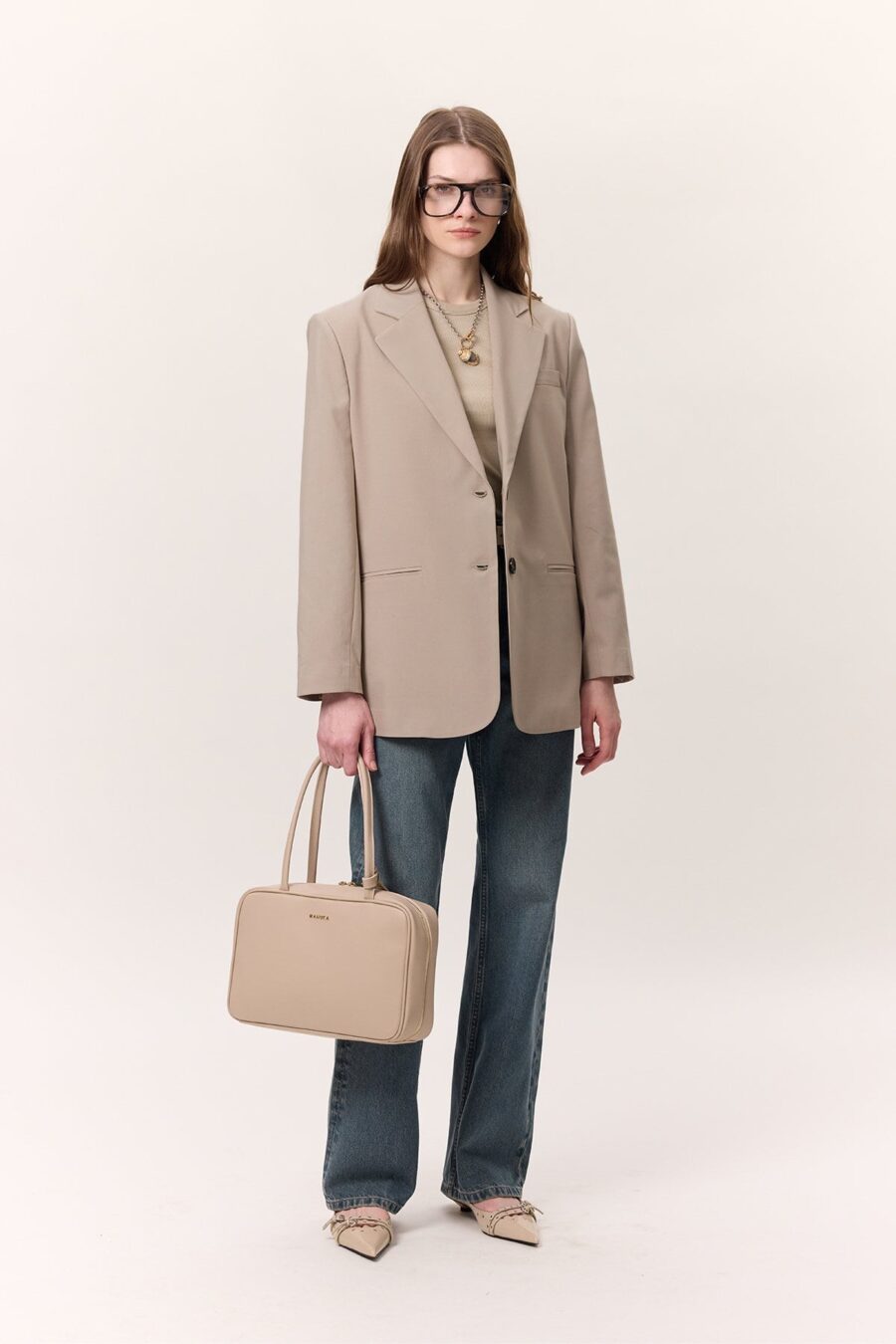 stone-blazer-jacket-women-lebanon-kanstore Classic closed blazer jacket stone