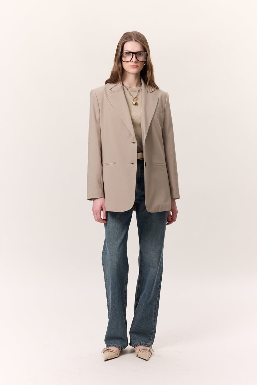 stone-blazer-jacket-women-lebanon-kanstore Classic closed blazer jacket stone