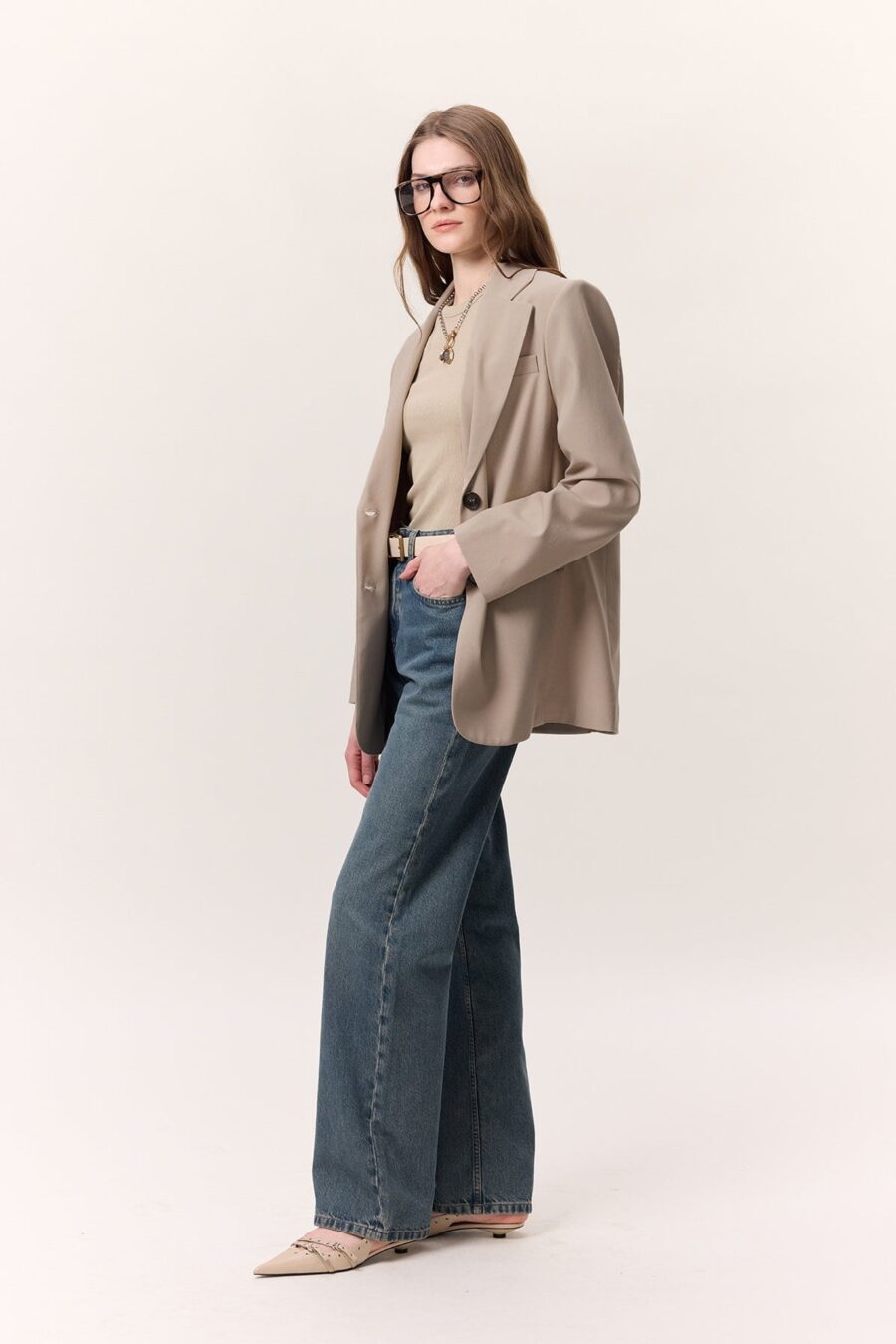 stone-blazer-jacket-women-lebanon-kanstore Classic closed blazer jacket stone