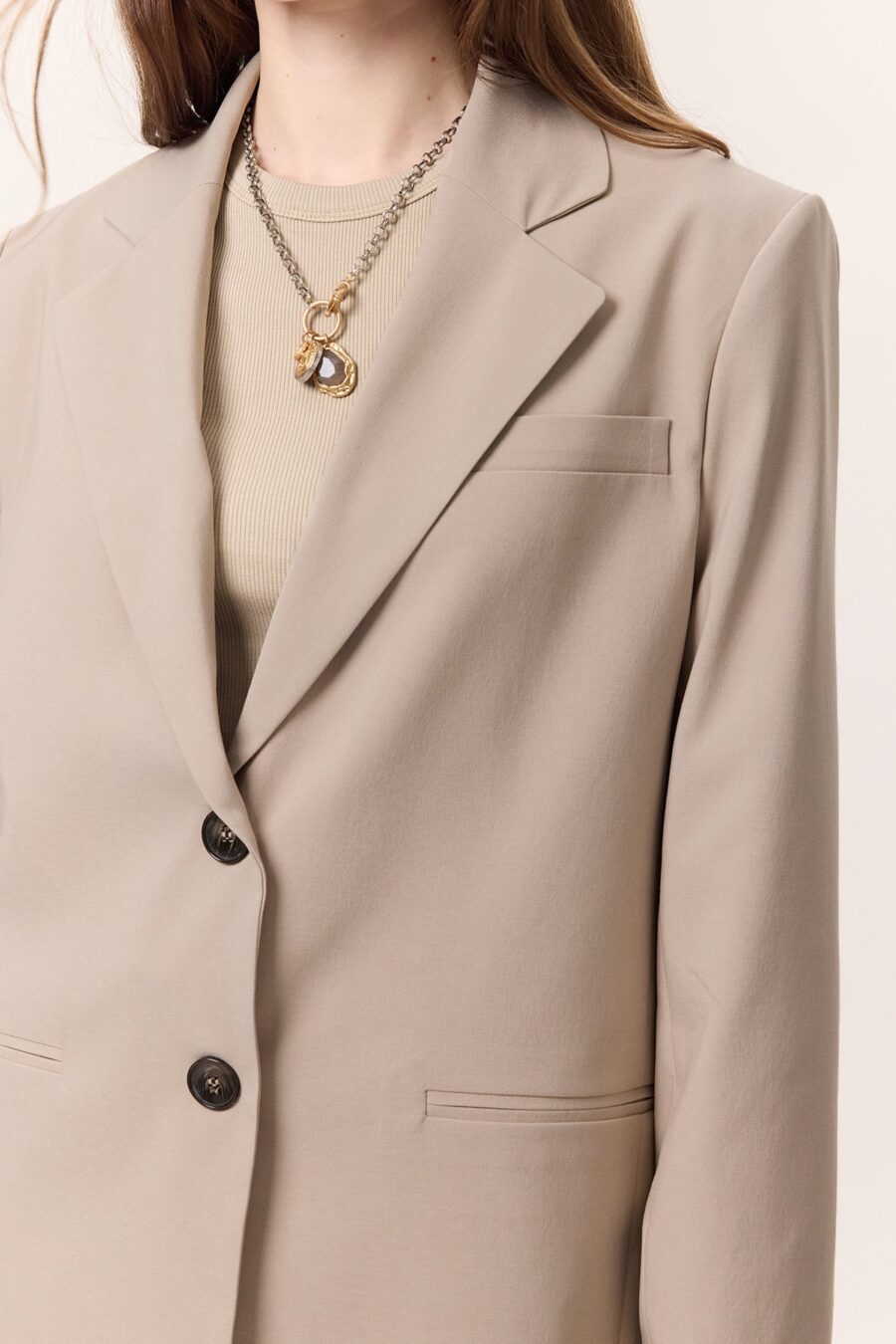 stone-blazer-jacket-women-lebanon-kanstore Classic closed blazer jacket stone