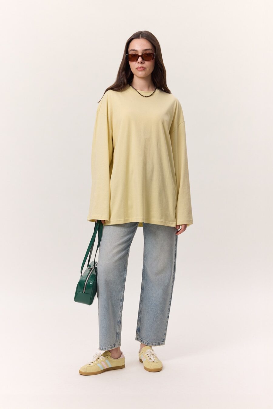 Wide sleeve oversize t-shirt yellow