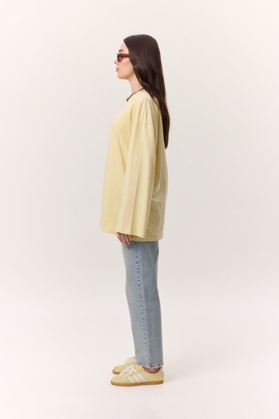 Wide sleeve oversize t-shirt yellow