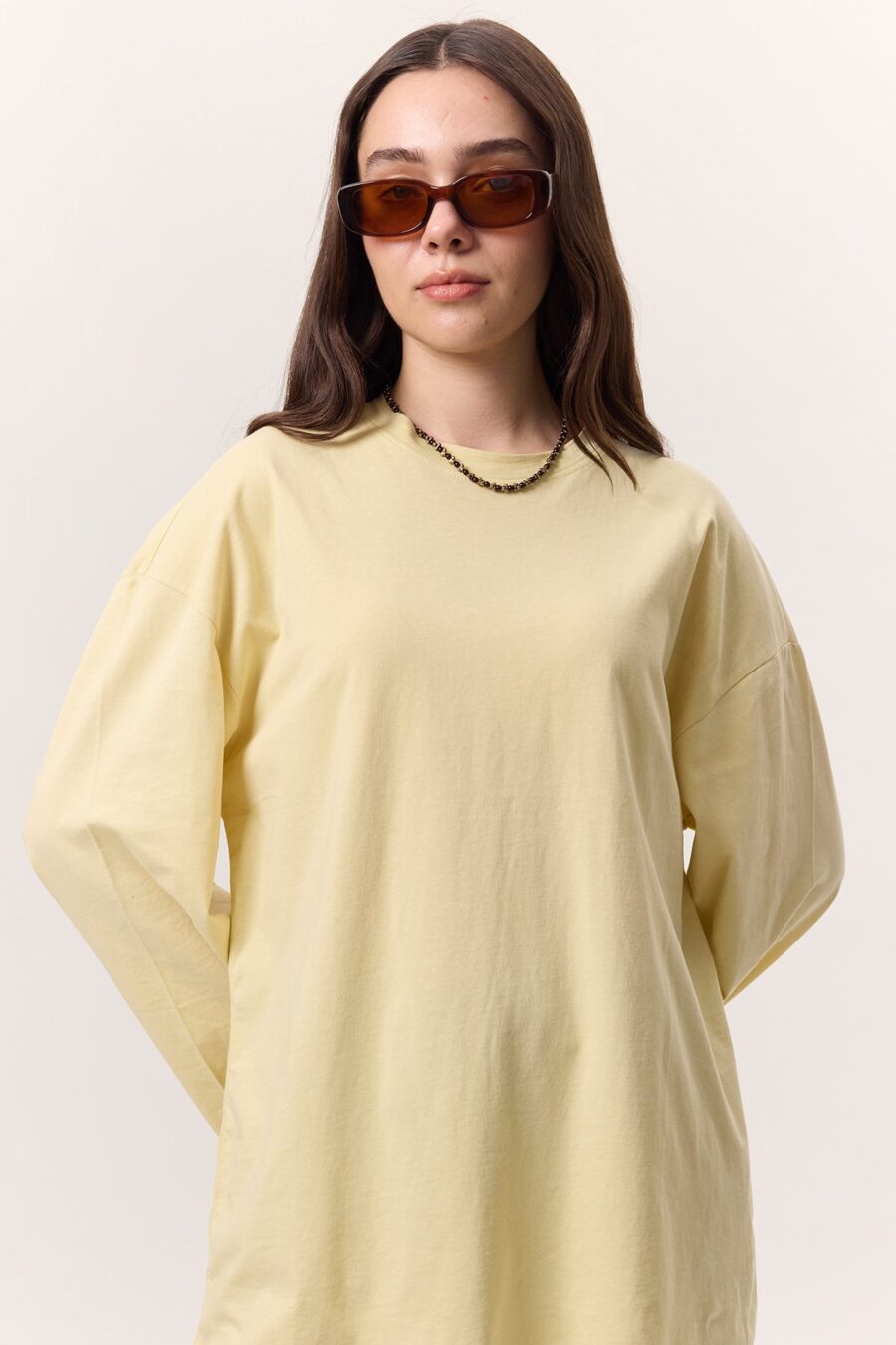 Wide sleeve oversize t-shirt yellow