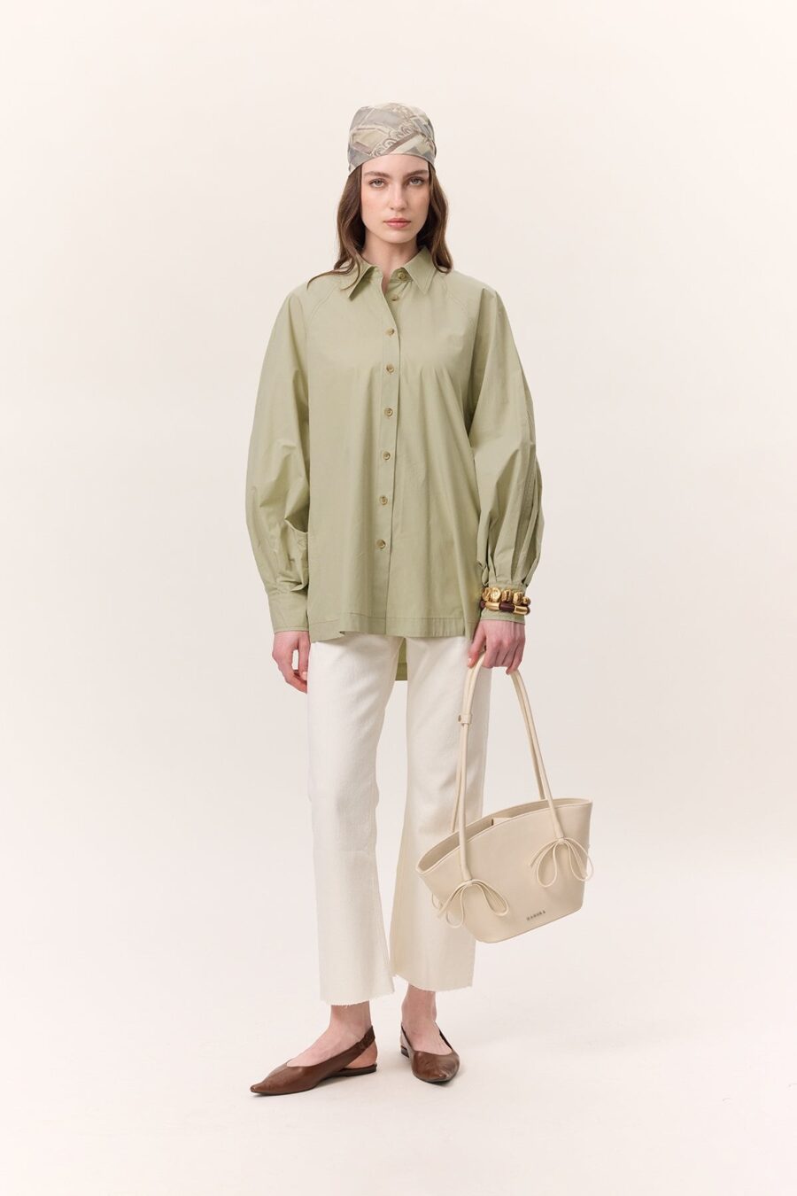 Wide sleeve detailed shirt cagla