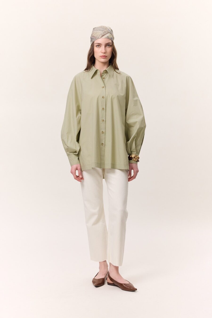Wide sleeve detailed shirt cagla