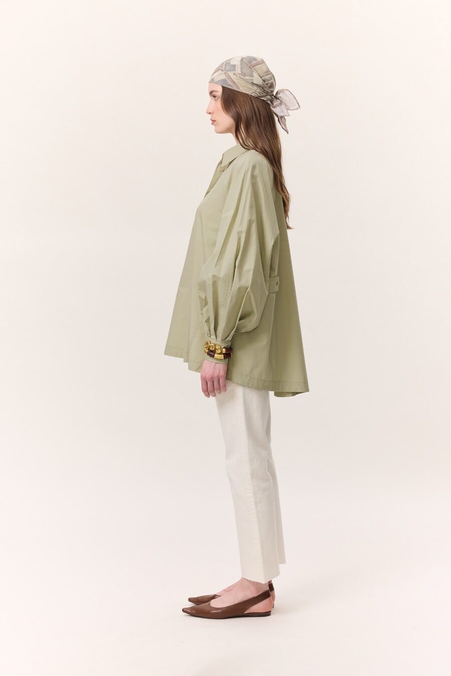 Wide sleeve detailed shirt cagla