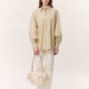 Wide sleeve detailed shirt yellow