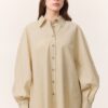 Wide sleeve detailed shirt yellow