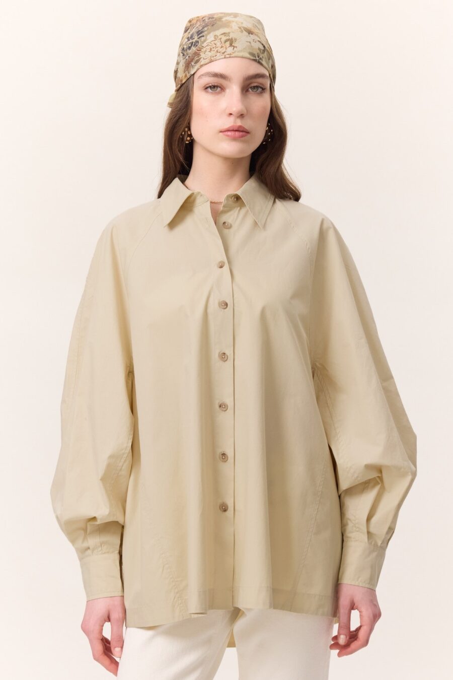 Wide sleeve detailed shirt yellow