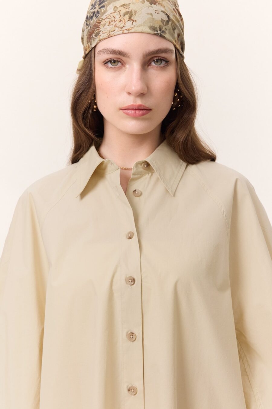 Wide sleeve detailed shirt yellow