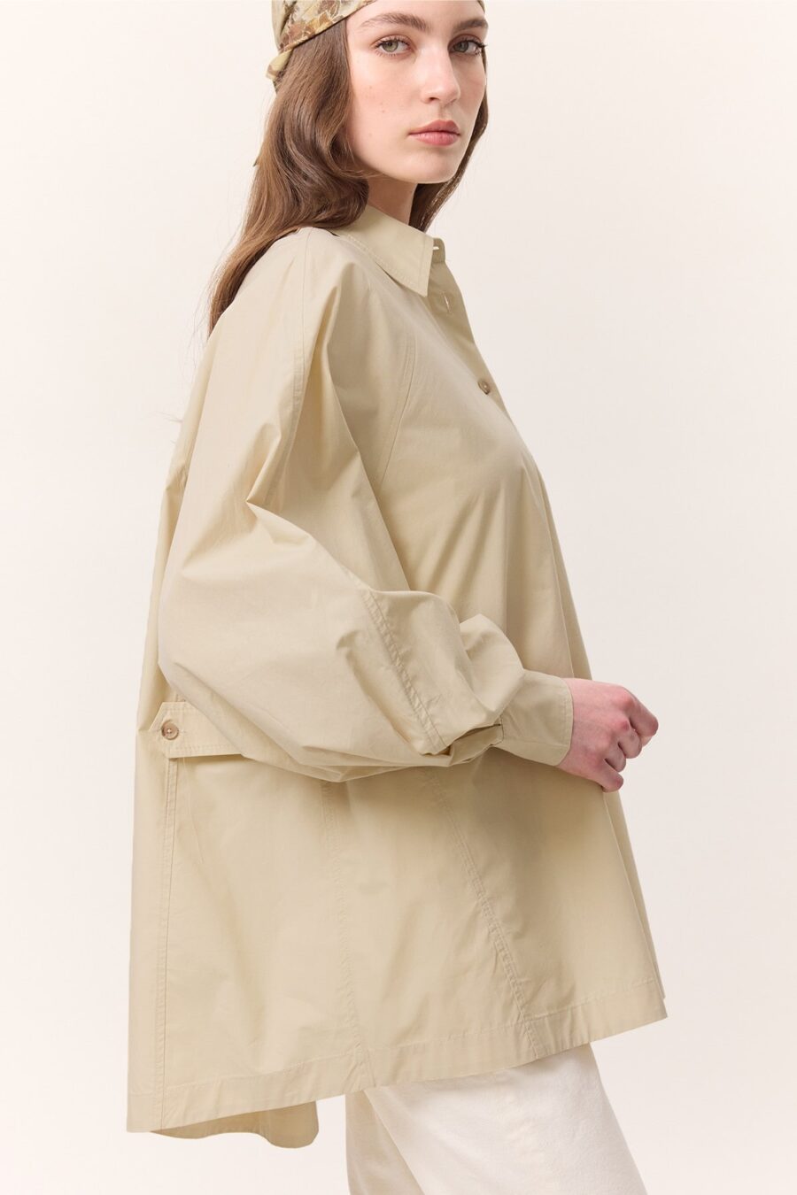 Wide sleeve detailed shirt yellow